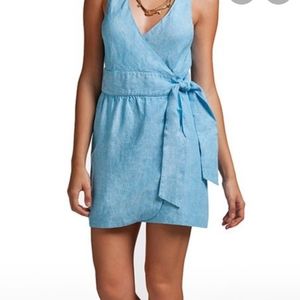 🌴 Island Company Blue Parisi Wrap Dress NWOT.🌺